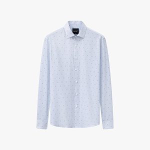 Áo Sơ Mi Dài Tay Xanh Nhạt Thiết Kế Hoạ Tiết Cao Cấp 9SMDH556XNH